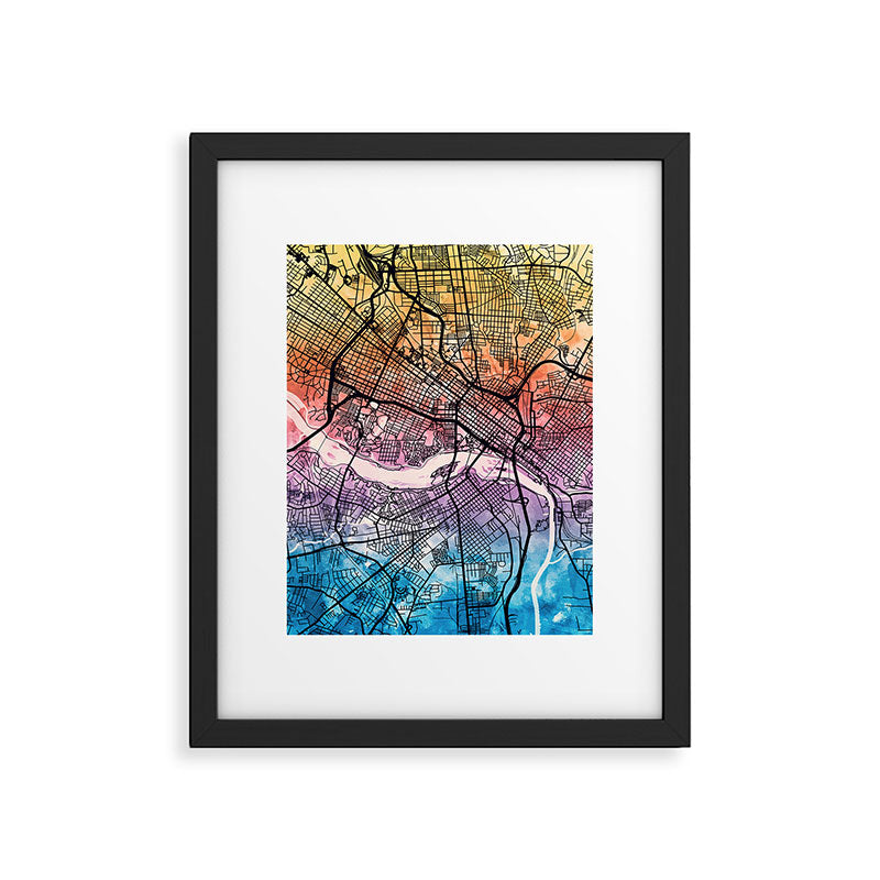 Richmond Virgina City Map Framed Art Print Gallery Image 5