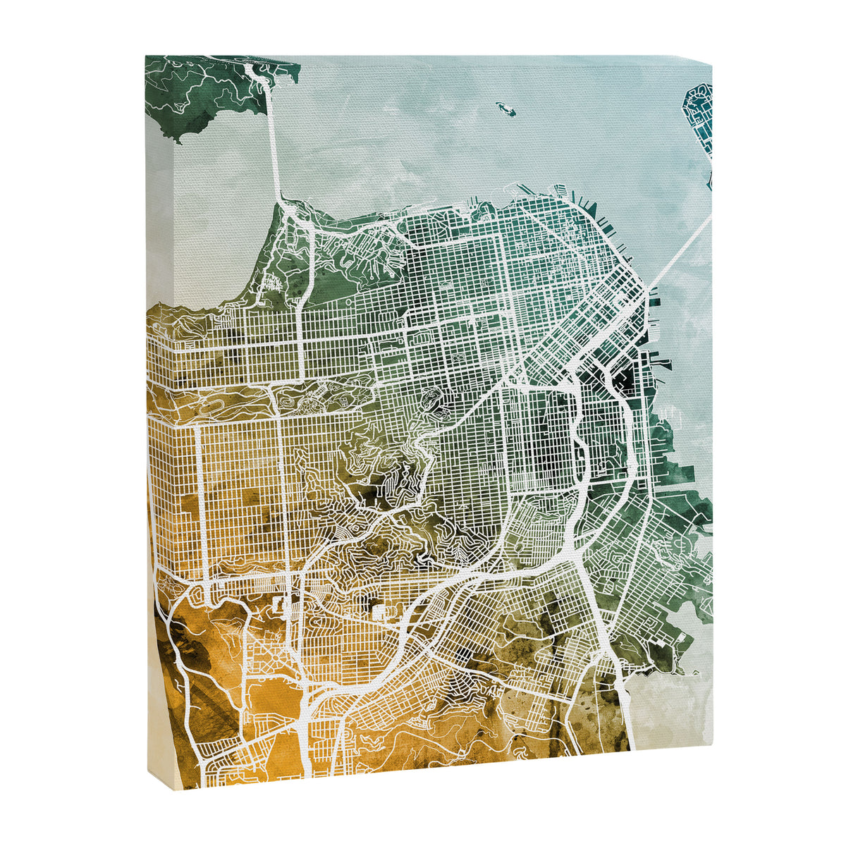San Francisco City Street Map Canvas Print Gallery Image 6