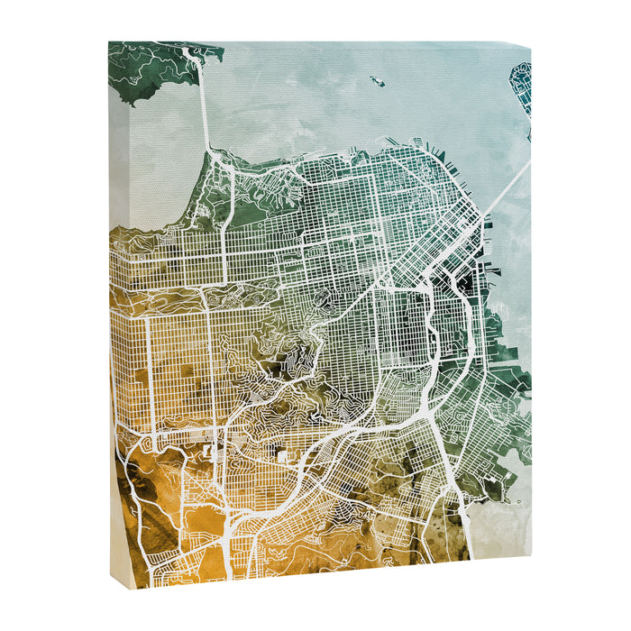 San Francisco City Street Map Canvas Print Gallery Image 1