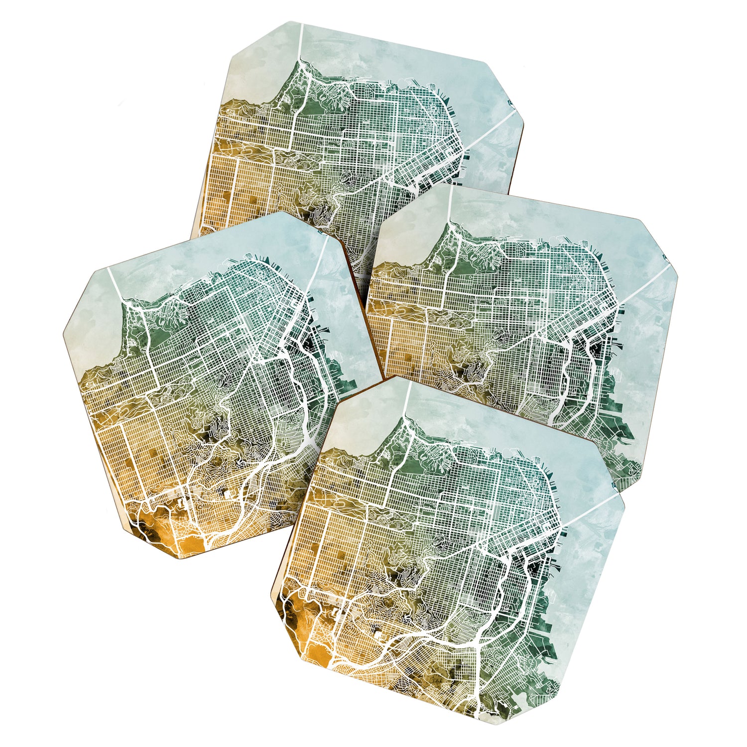 San Francisco City Street Map Coaster Gallery Image 1