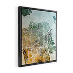 San Francisco City Street Map Framed Canvas Print Gallery Image 2