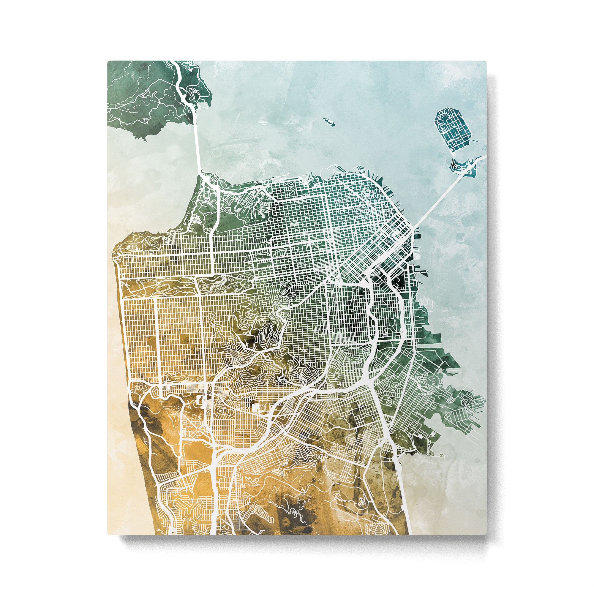 San Francisco City Street Map Metal Print Gallery Image 4