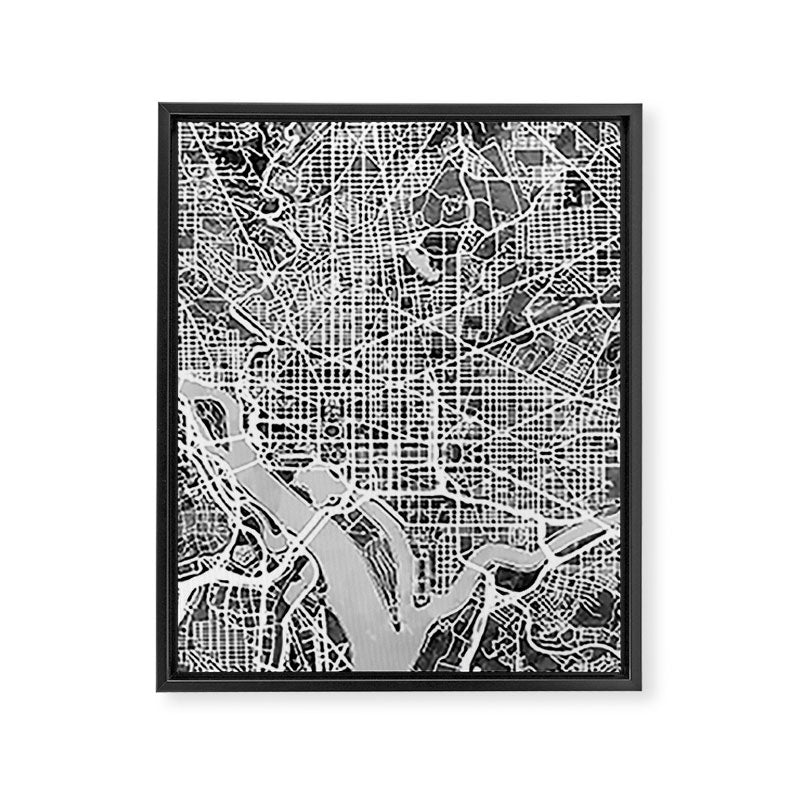 Washington DC City Street Map Framed Canvas Print Gallery Image 6