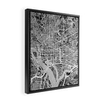 Washington DC City Street Map Framed Canvas Print Gallery Image 2