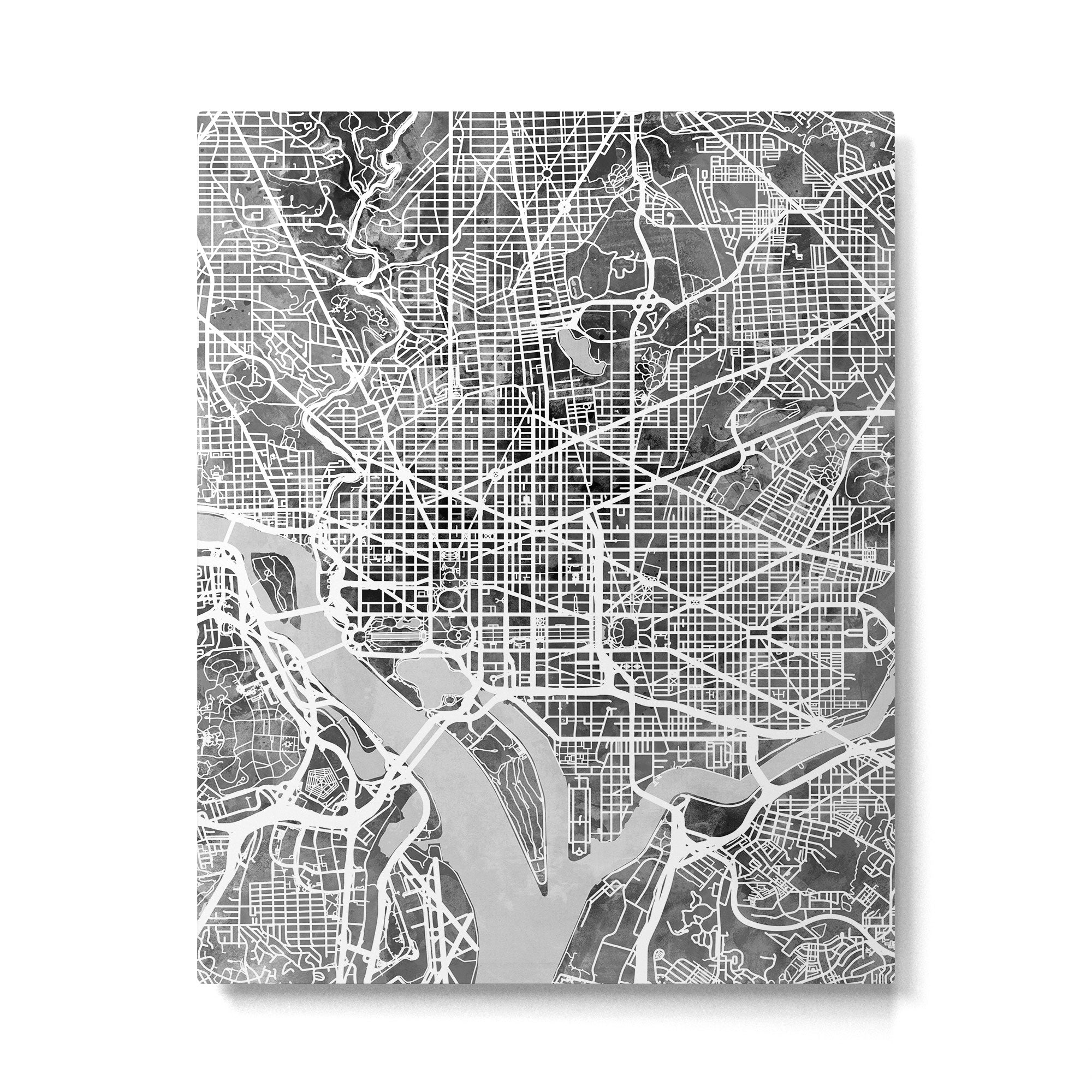 Washington DC City Street Map Metal Print Gallery Image 4