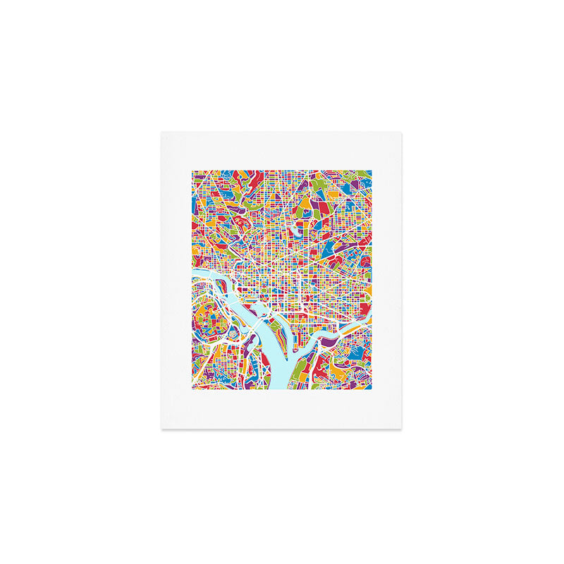 Washington DC Street Map Art Print Gallery Image 1