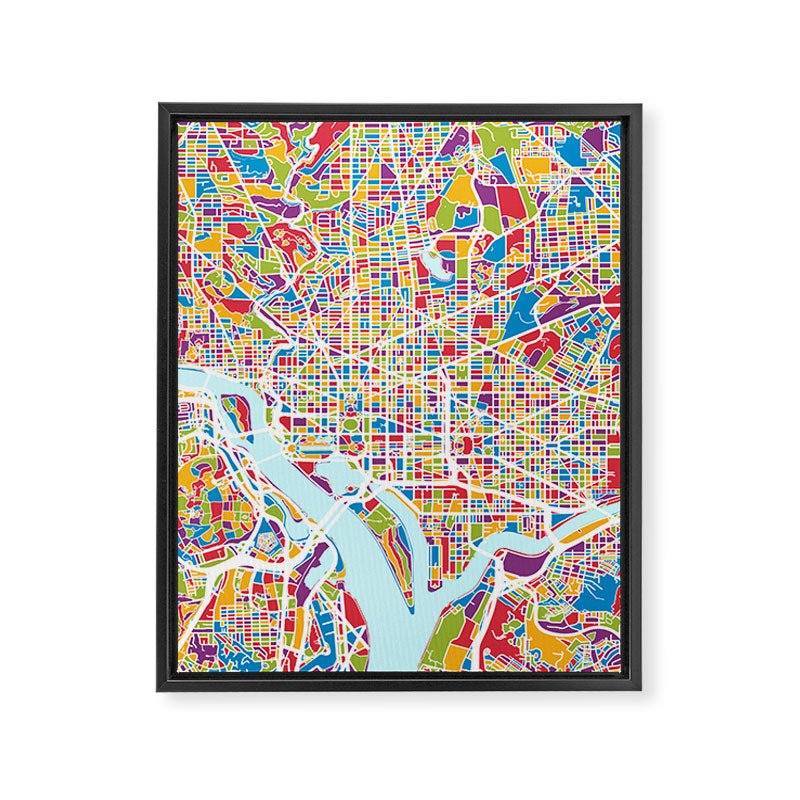 Washington DC Street Map Framed Canvas Print Gallery Image 8