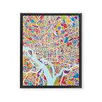 Washington DC Street Map Framed Canvas Print Gallery Image 8