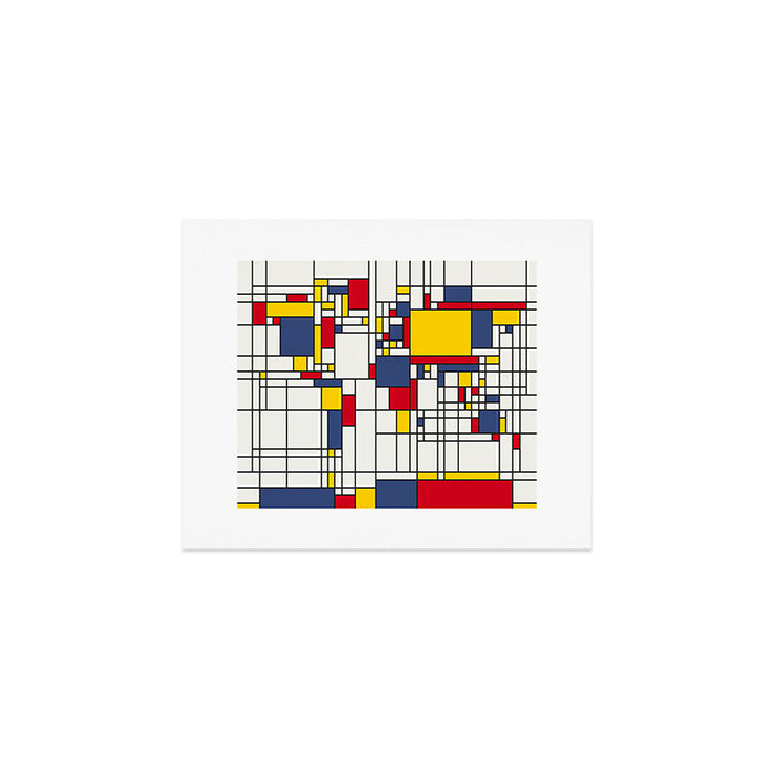 World Map Abstract Mondrian Style Art Print Gallery Image 1