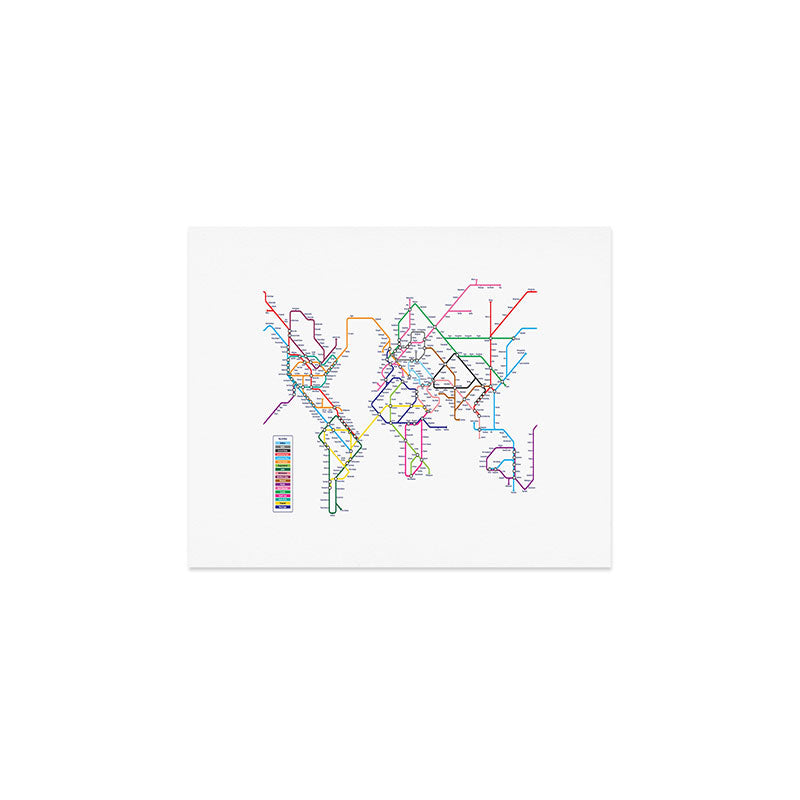 World Metro Subway Map Art Print Gallery Image 1