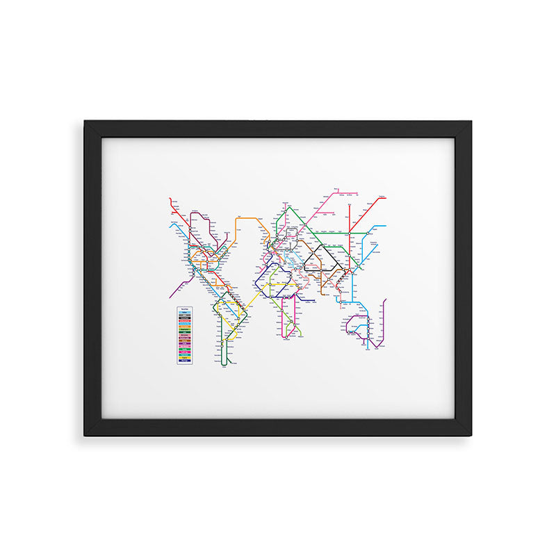 World Metro Subway Map Framed Art Print Gallery Image 5