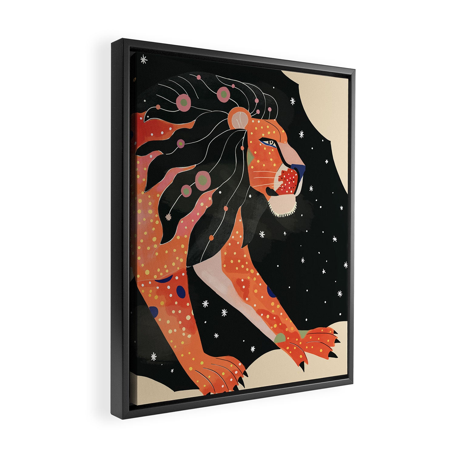 Astral Lion Framed Canvas Print Gallery Image 2