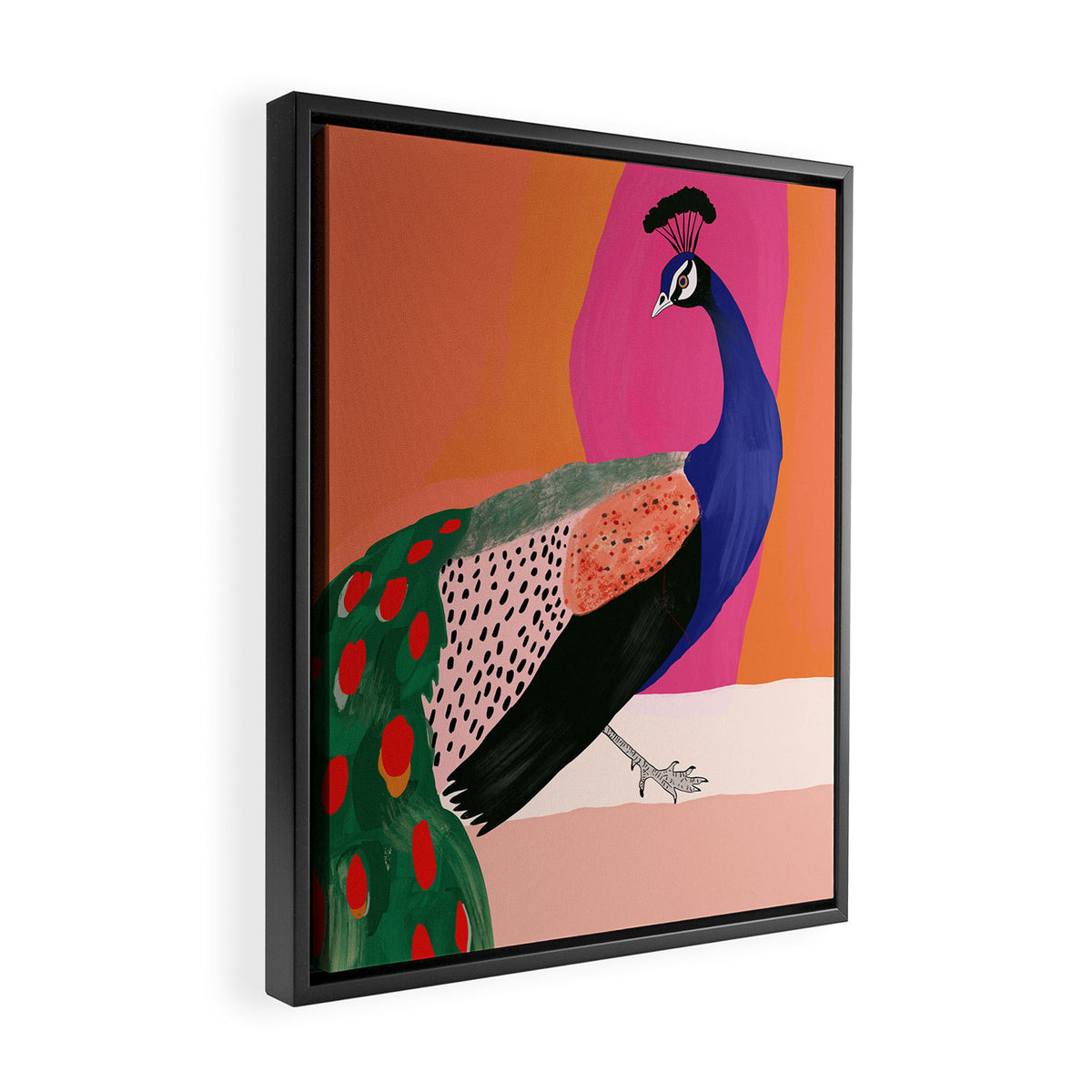 Beautiful Peacock Framed Canvas Print Gallery Image 2