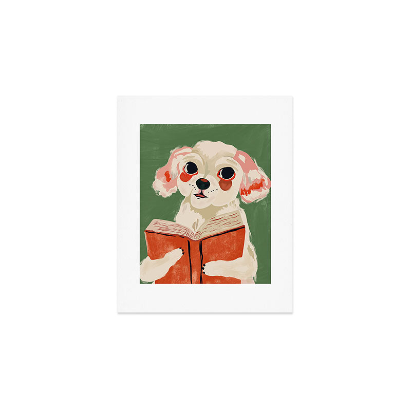 Bookish Pup Art Print Gallery Image 1