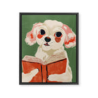 Bookish Pup Framed Canvas Print Gallery Image 8
