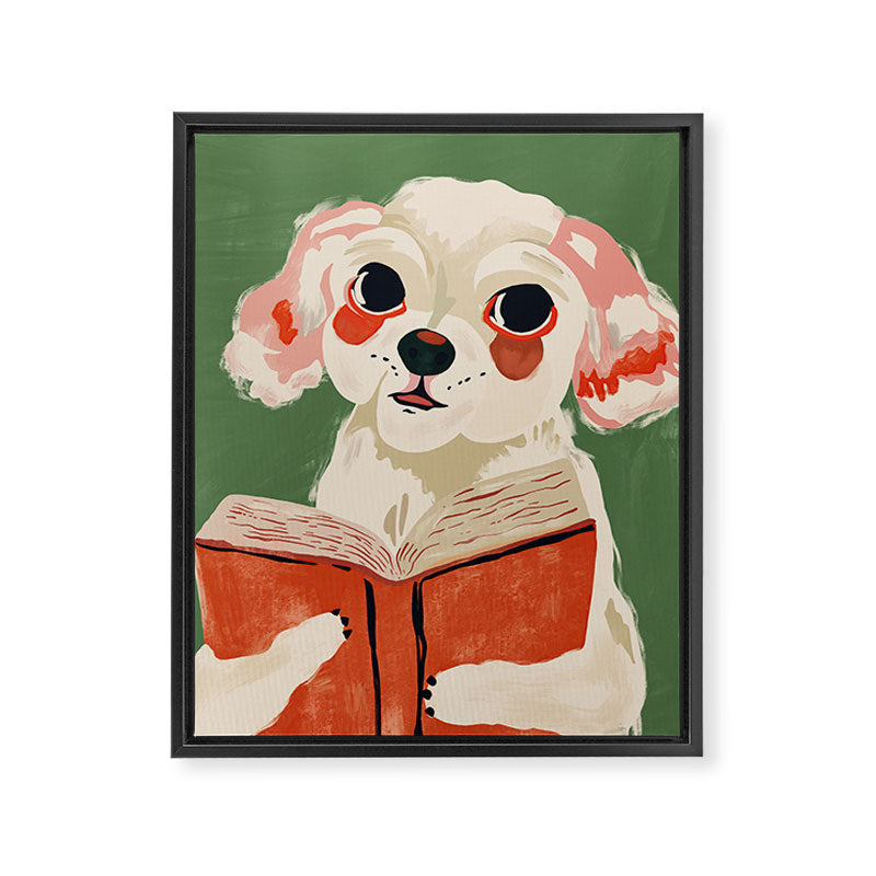 Bookish Pup Framed Canvas Print Gallery Image 8
