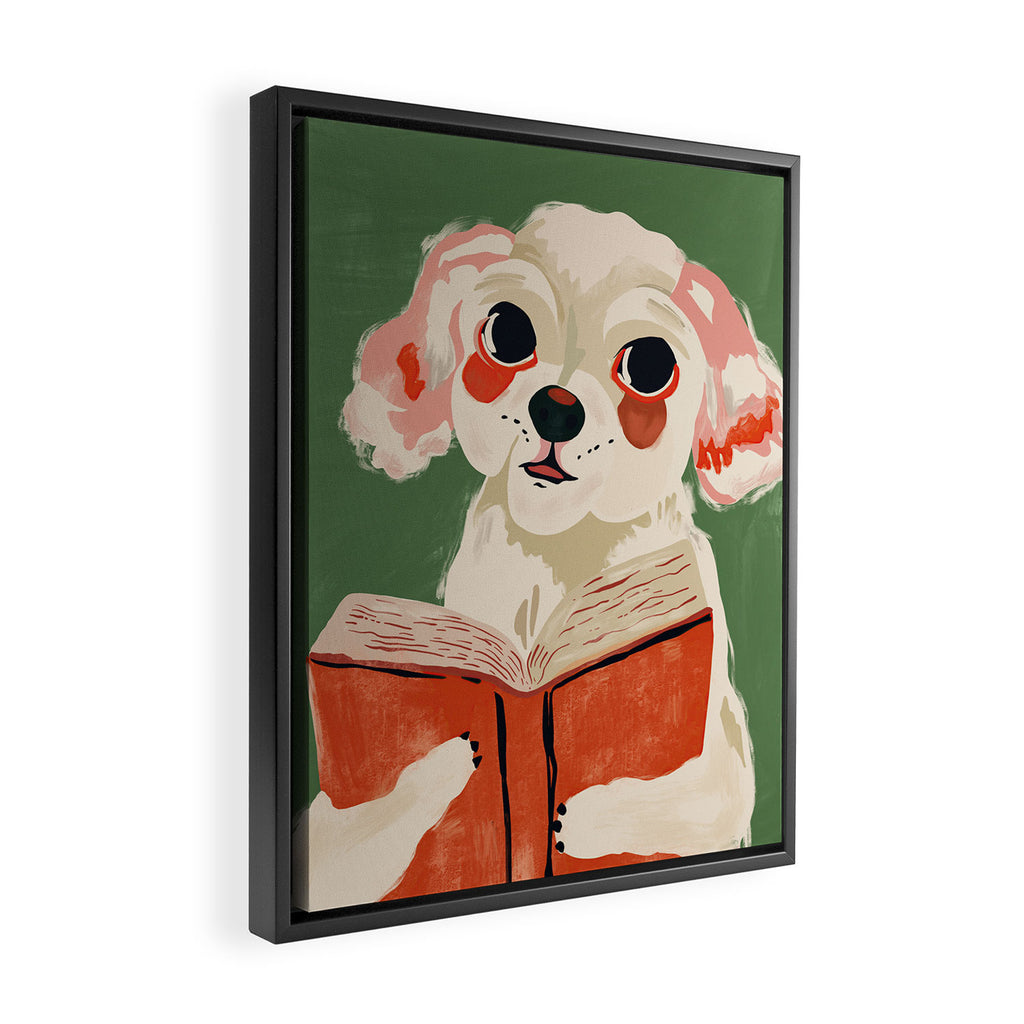 Bookish Pup Framed Canvas Print Gallery Image 2