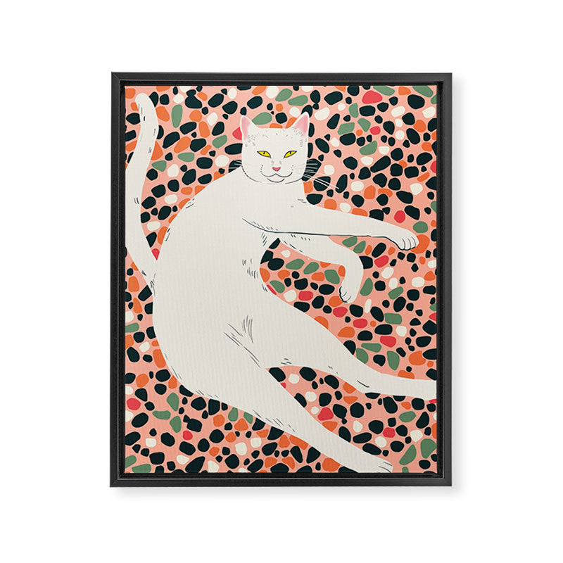 Cat Stretching Framed Canvas Print Gallery Image 6