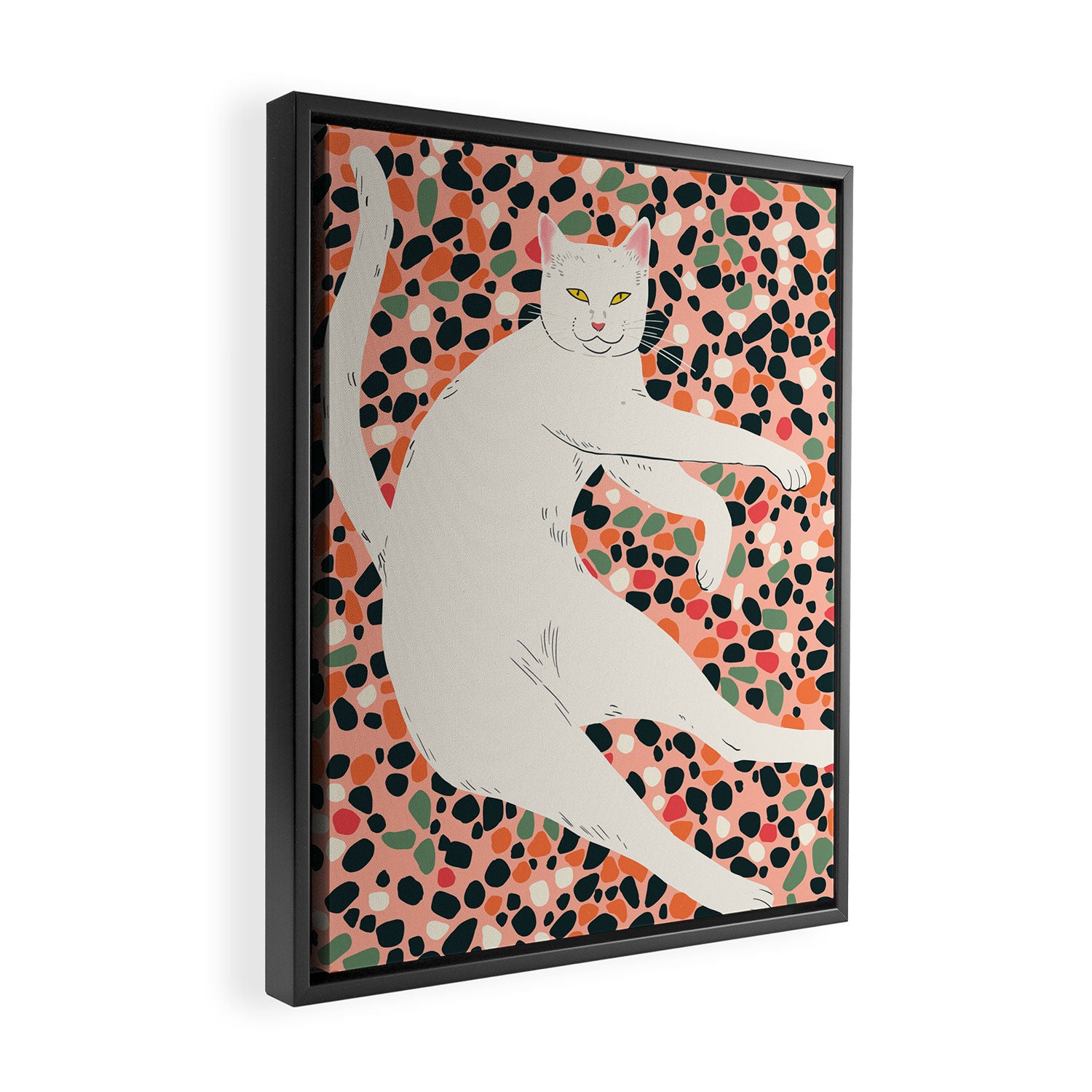 Cat Stretching Framed Canvas Print Gallery Image 2