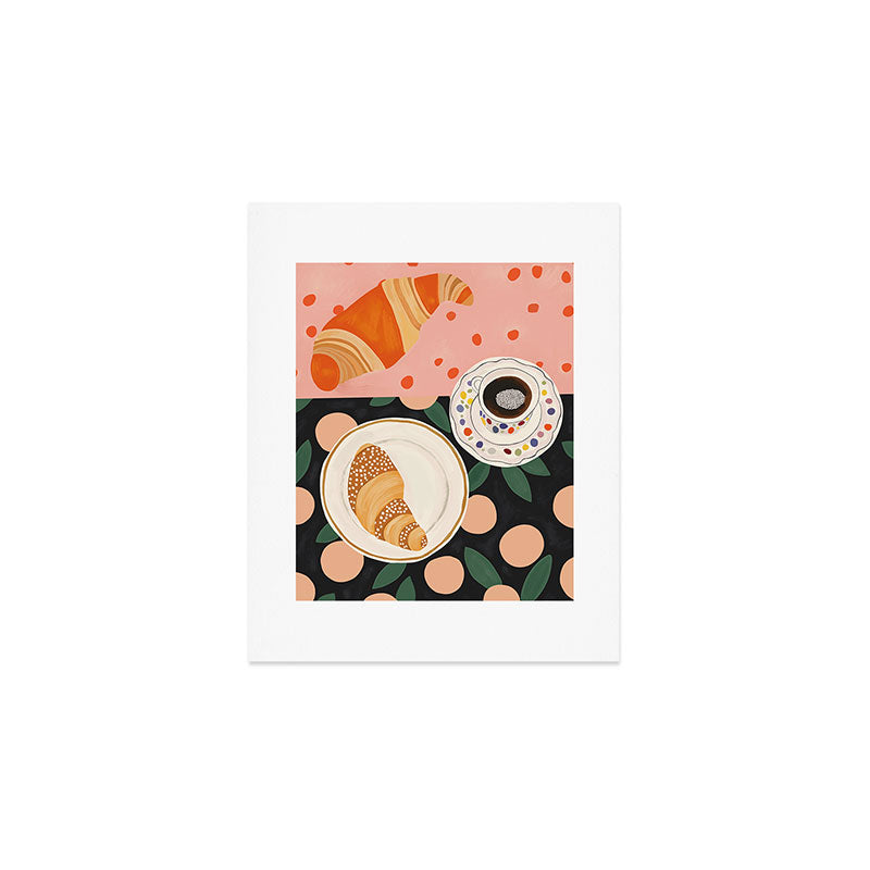 Coffee and Croissant Art Print Gallery Image 1
