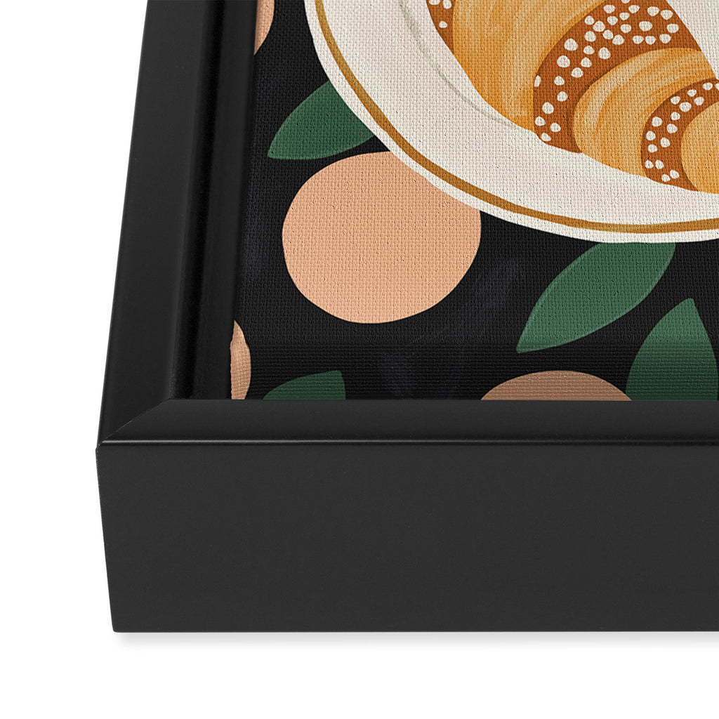 Coffee and Croissant Framed Canvas Print Gallery Image 3