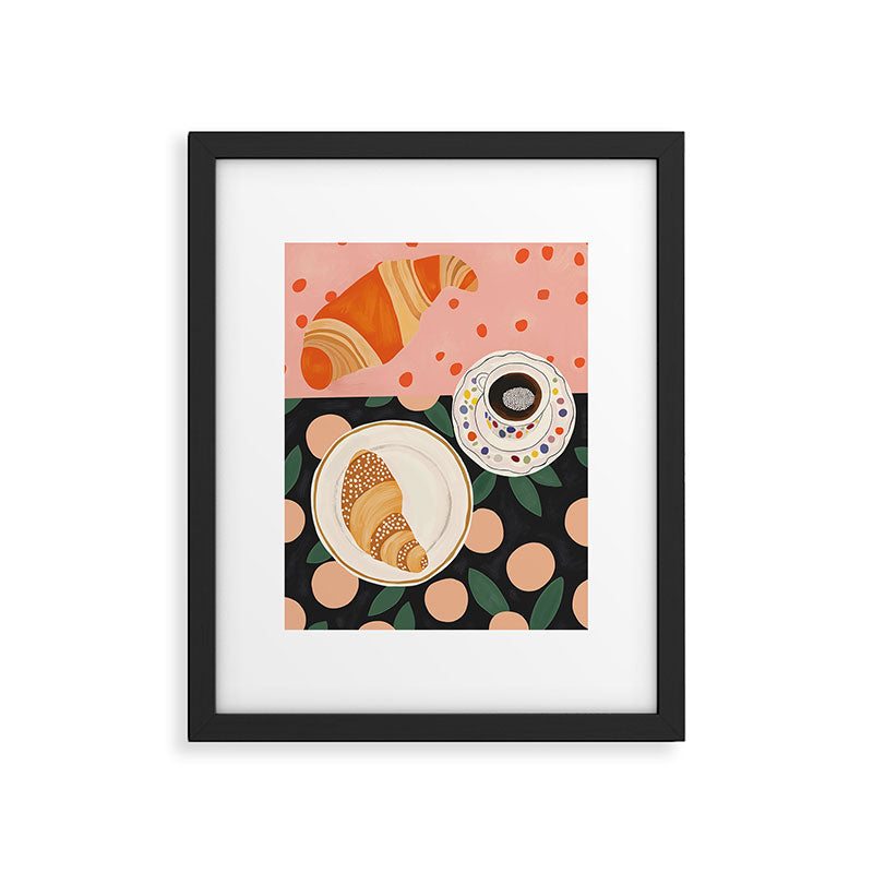 Coffee and Croissant Framed Art Print Gallery Image 5
