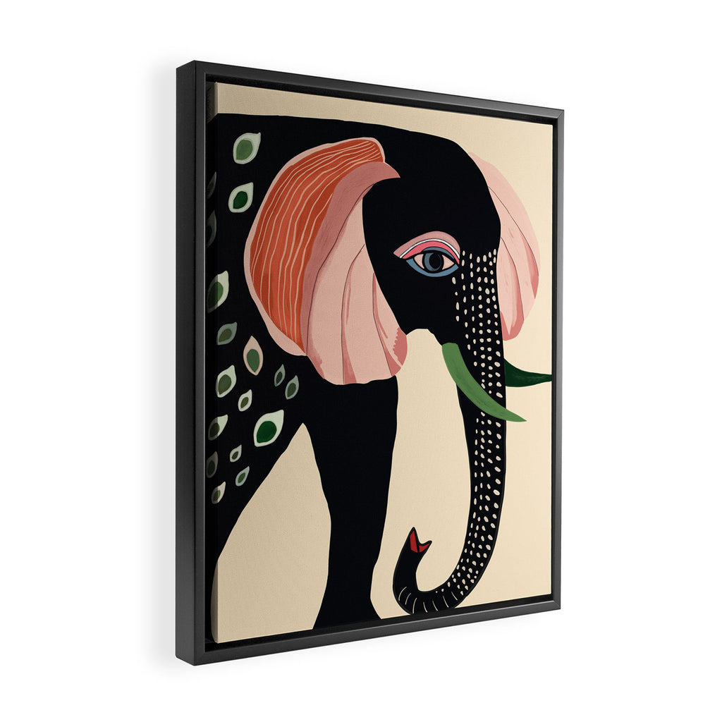 Colorful Elephant Framed Canvas Print Gallery Image 2