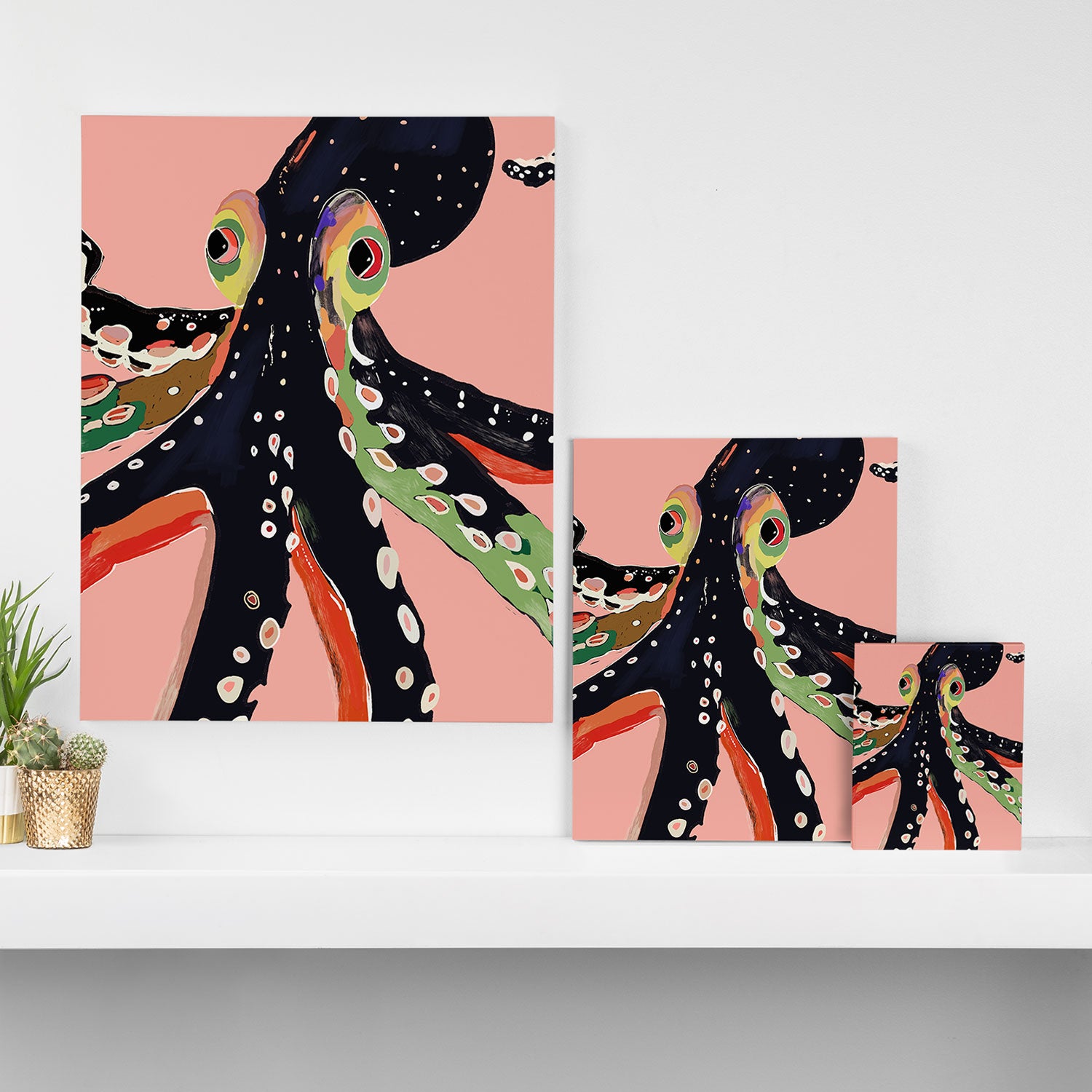 Colorful Octopus Canvas Print Gallery Image 3
