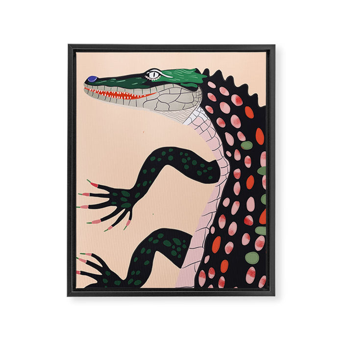 Crocodile Framed Canvas Print Gallery Image 1