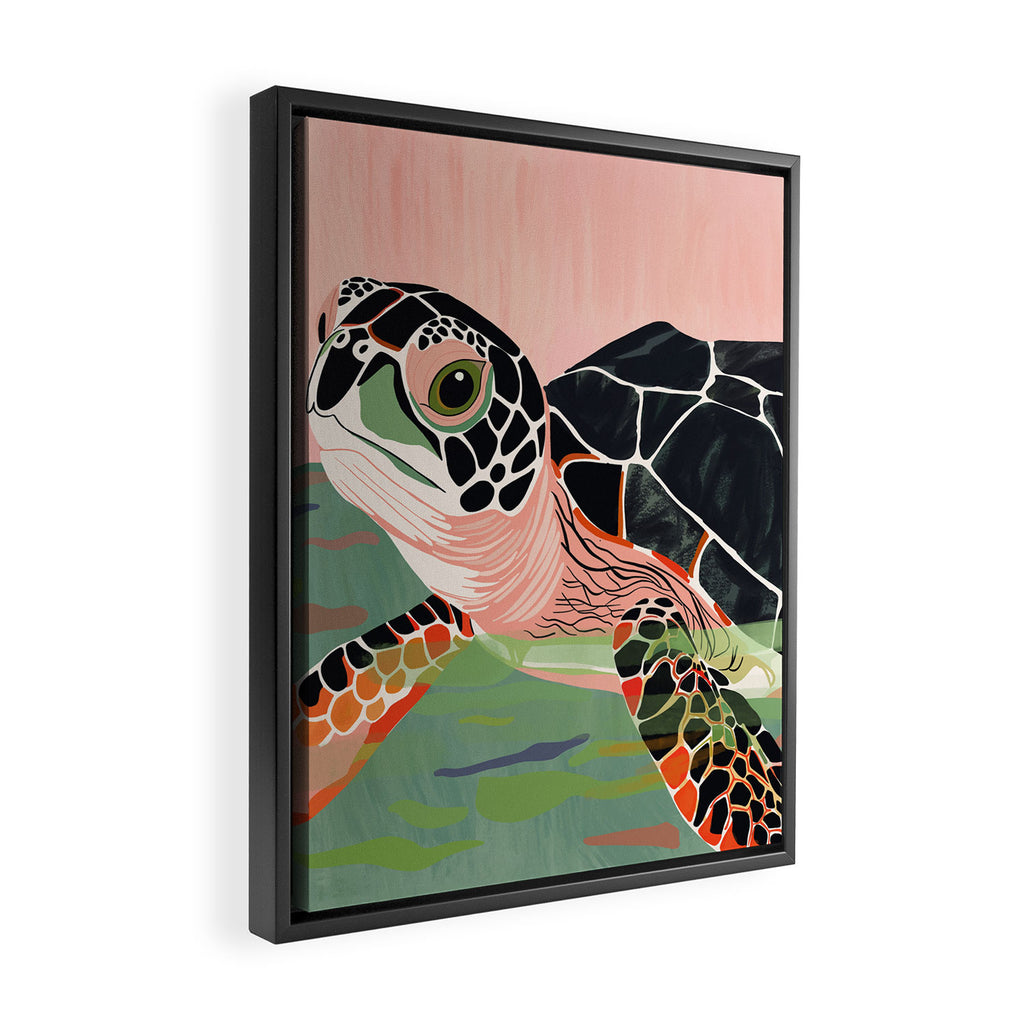 Cute Turtle  Framed Canvas Print Gallery Image 2