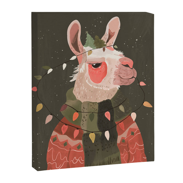 Festive Glow Llama Canvas Print Gallery Image 1