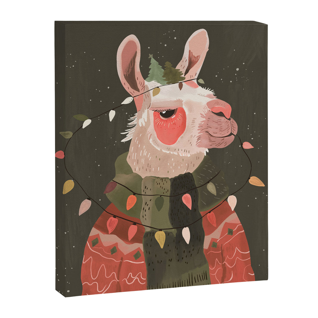 Festive Glow Llama Canvas Print Gallery Image 8