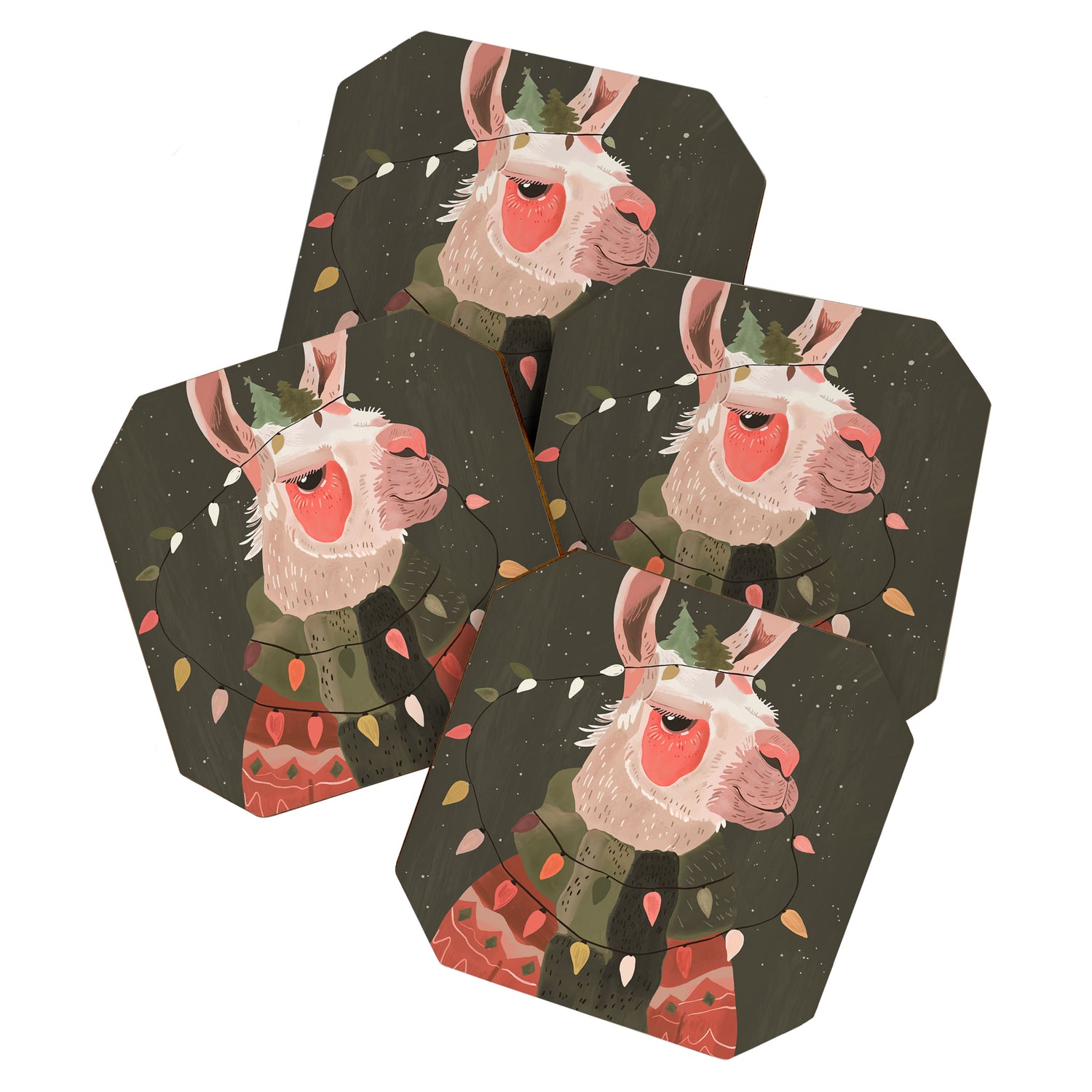 Festive Glow Llama Coaster Gallery Image 1