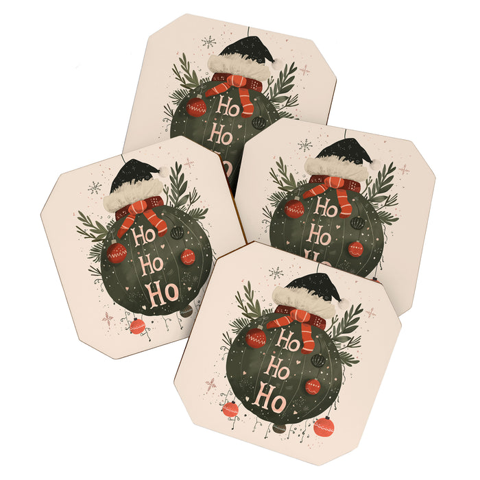 Festive Ho Ho Ho Bauble Coaster Gallery Image 1
