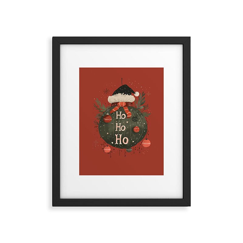 Festive Ho Ho Ho Bauble Red  Framed Art Print Gallery Image 6