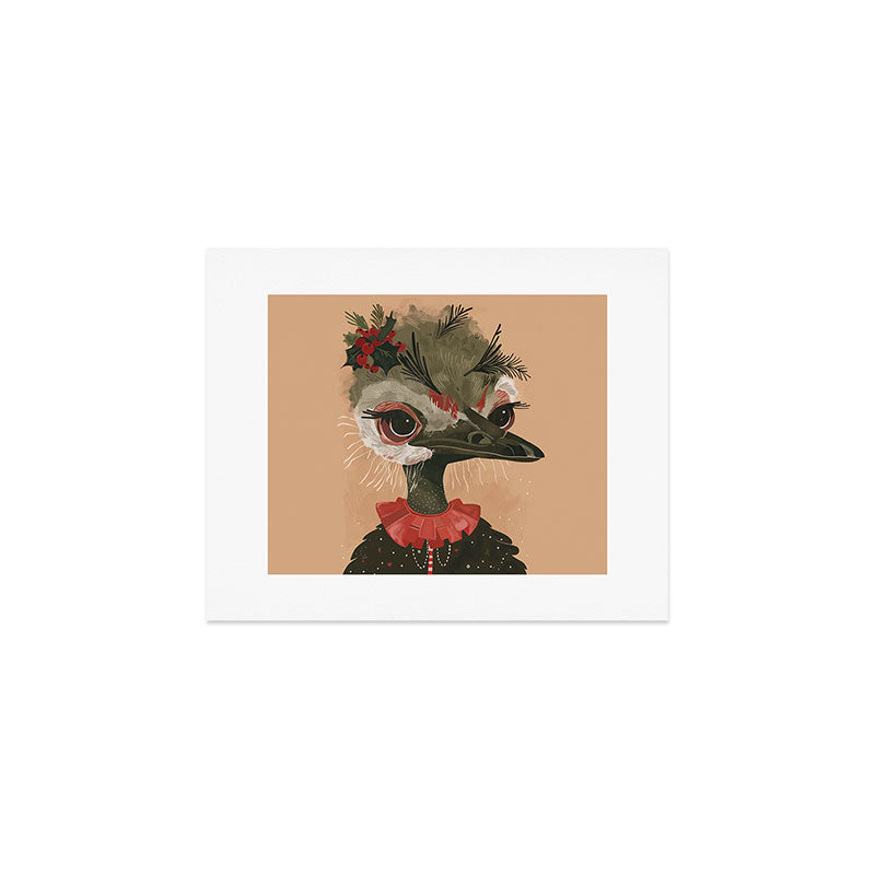 Festive Ostrich Art Print Gallery Image 1
