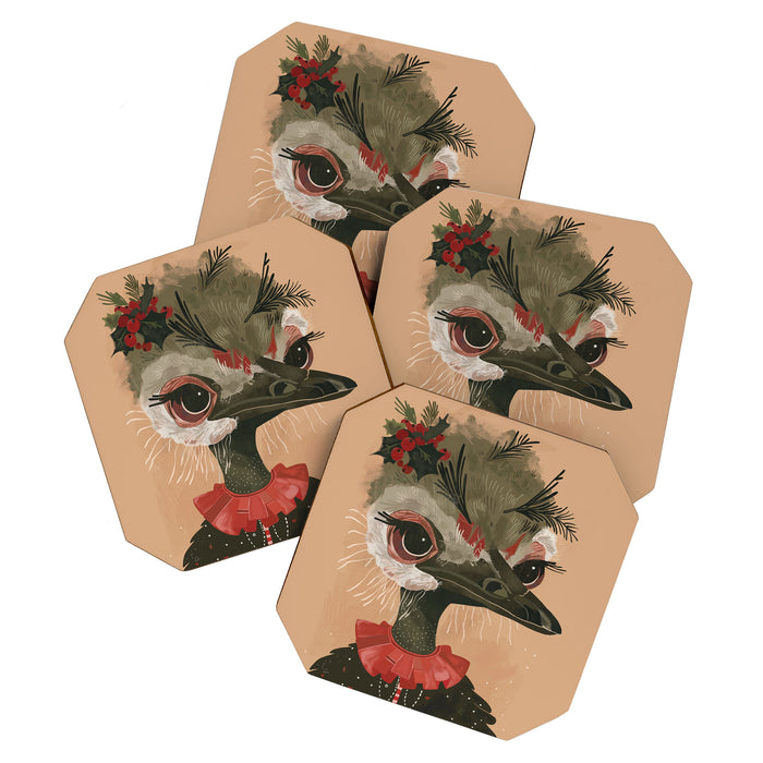 Festive Ostrich Coaster Gallery Image 1