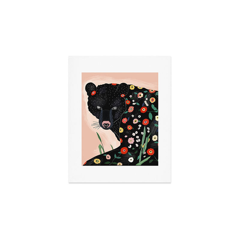 Floral Bear Art Print Gallery Image 1