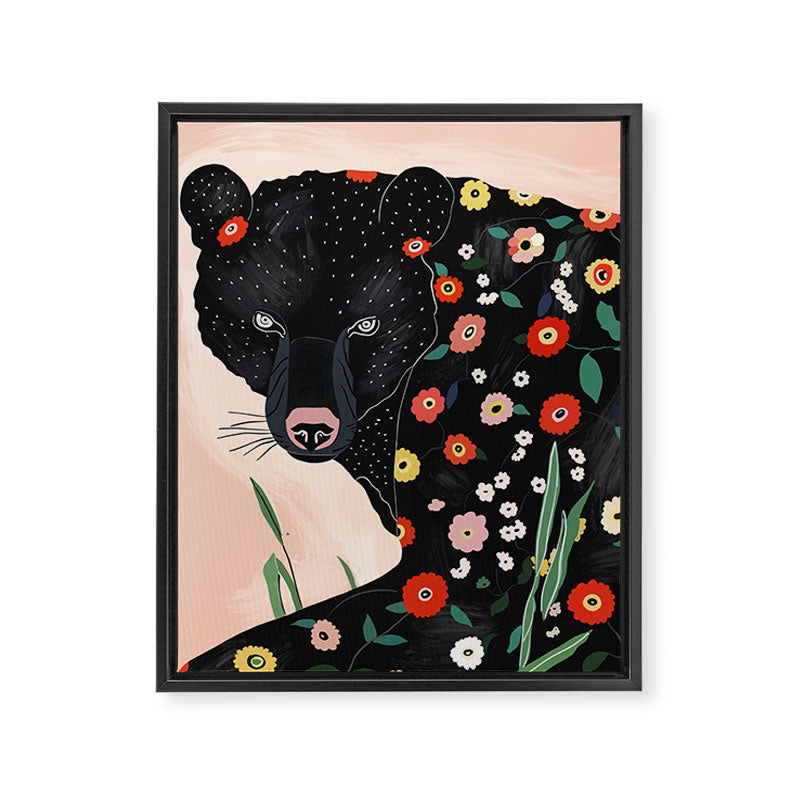 Floral Bear Framed Canvas Print Gallery Image 6