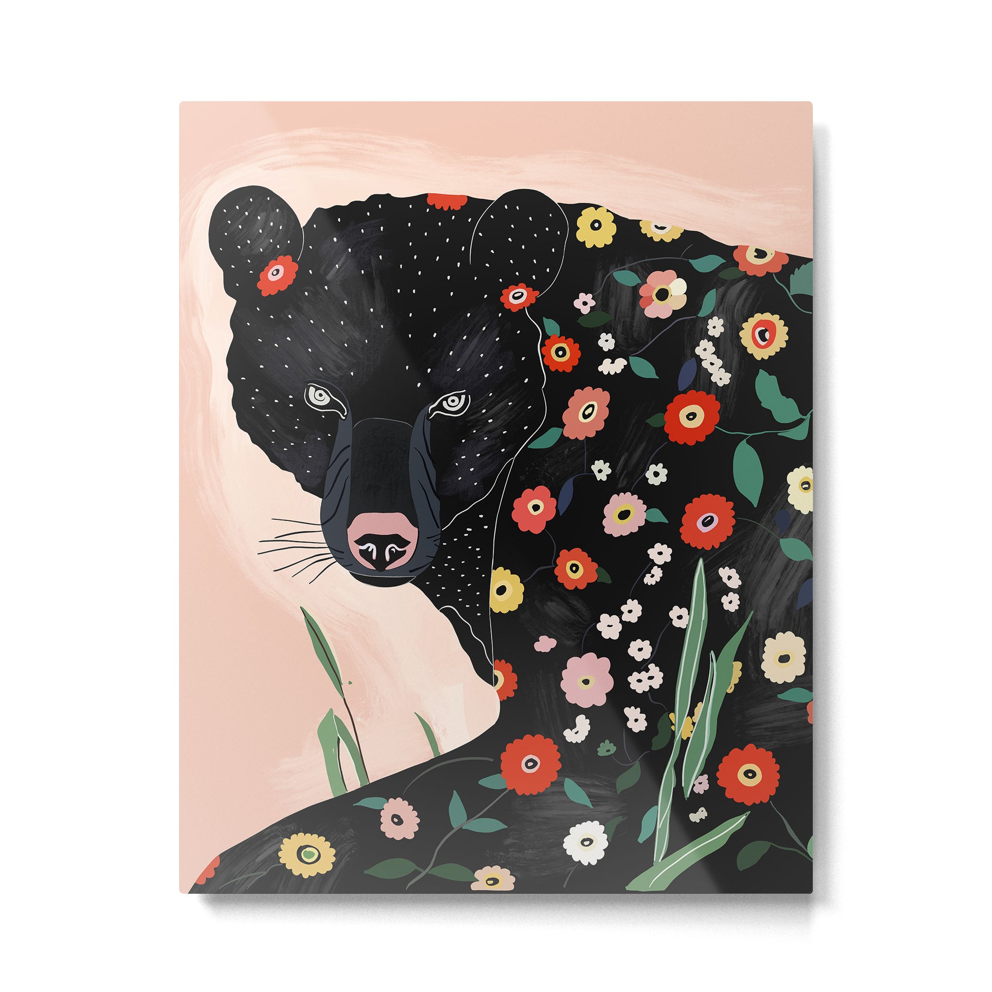 Floral Bear Metal Print Gallery Image 4