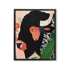 Floral Bison Framed Canvas Print Gallery Image 6