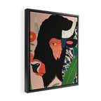 Floral Bison Framed Canvas Print Gallery Image 2