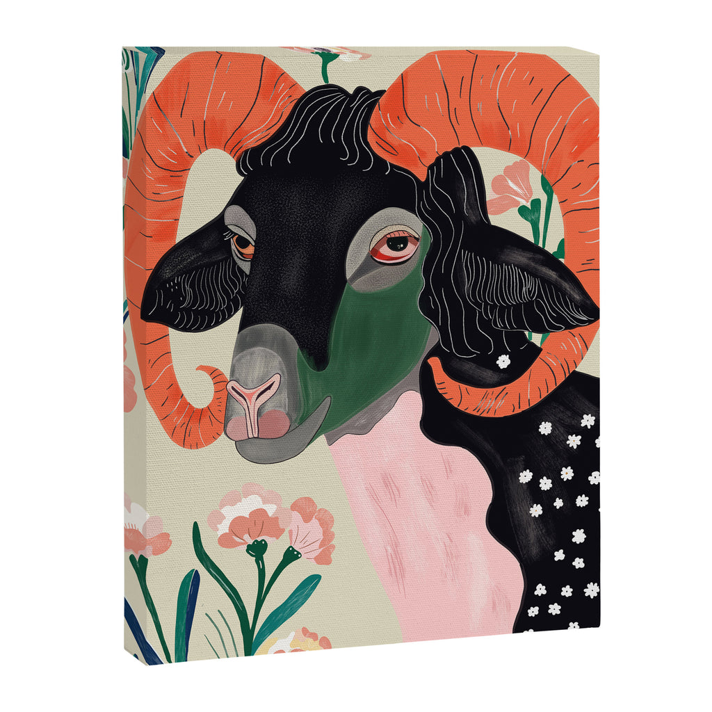 Floral Ram Canvas Print Gallery Image 6