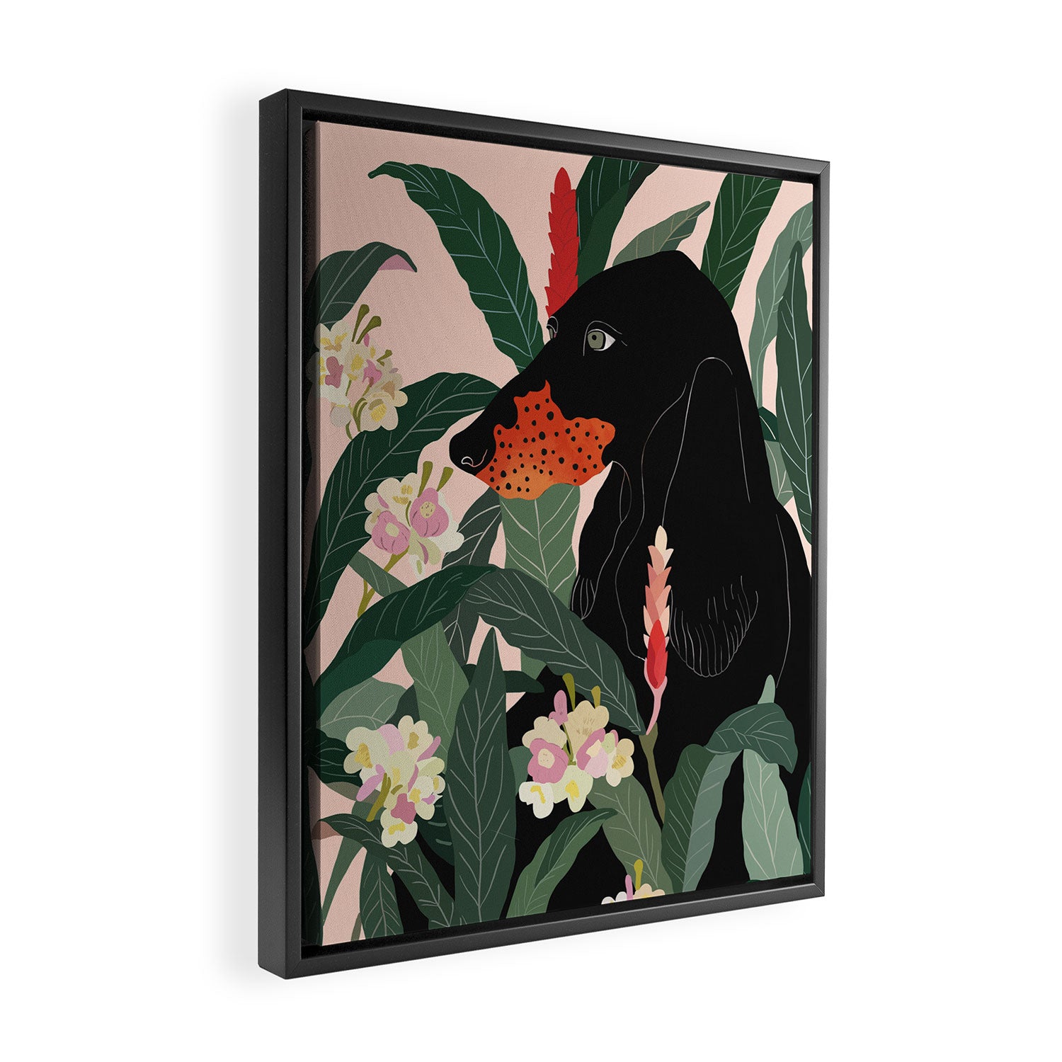 Hidden in the Greenery Framed Canvas Print Gallery Image 2