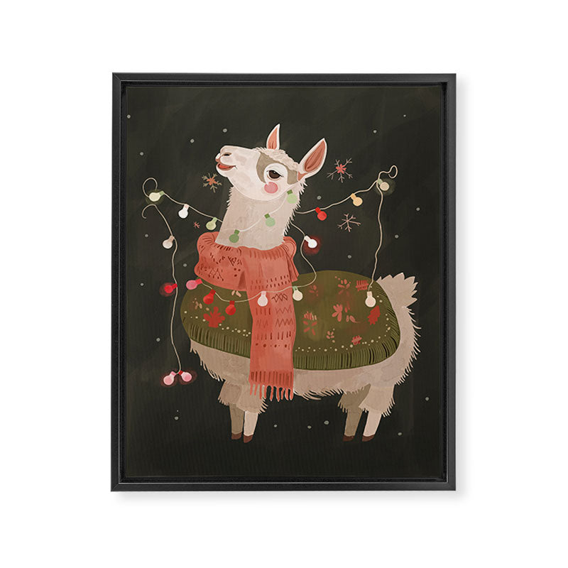 Holiday Llama Joy Framed Canvas Print Gallery Image 8