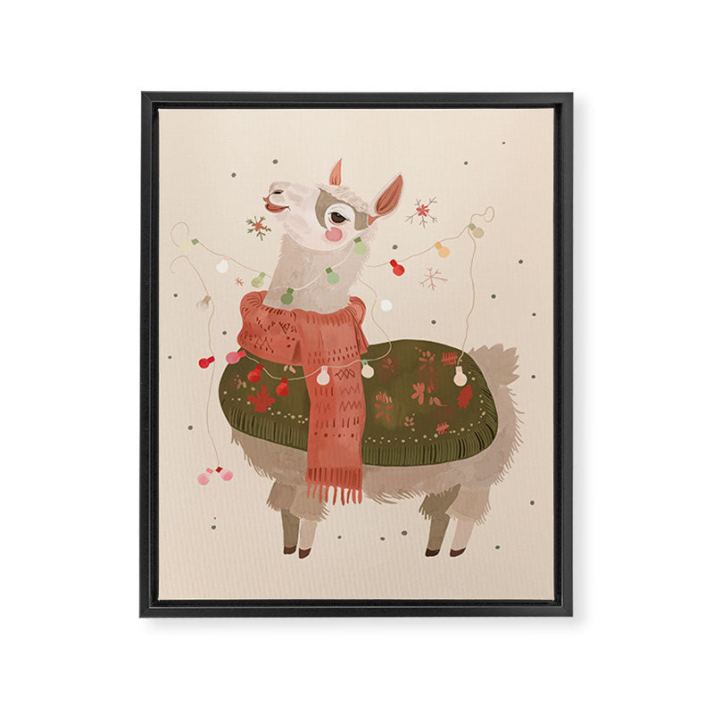 Holiday Llama Joy ll Framed Canvas Print Gallery Image 8