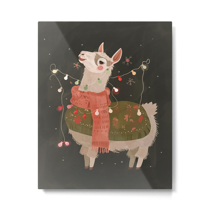 Holiday Llama Joy Metal Print Gallery Image 1