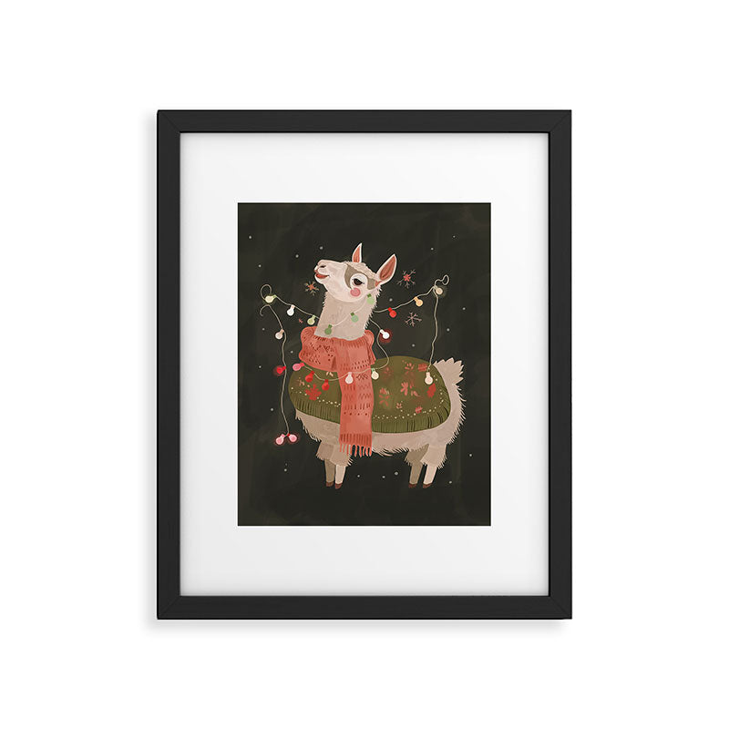 Holiday Llama Joy Framed Art Print Gallery Image 6