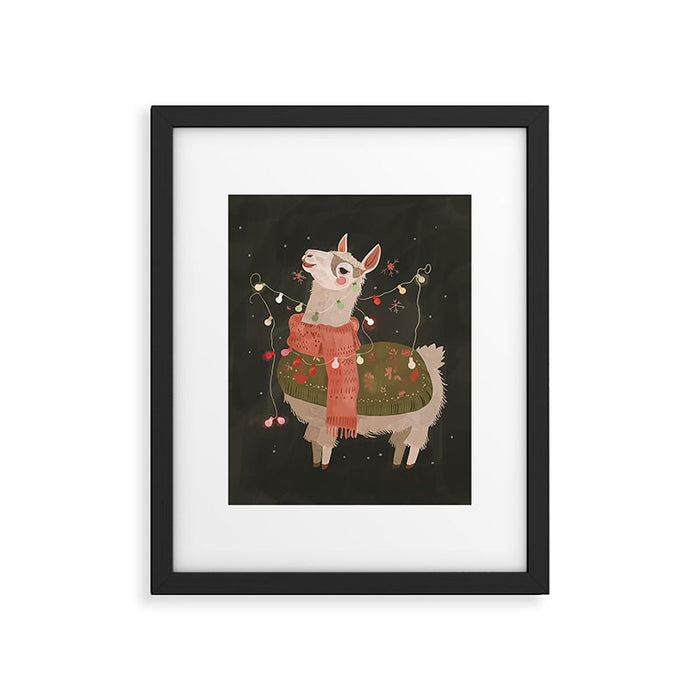 Holiday Llama Joy Framed Art Print Gallery Image 1