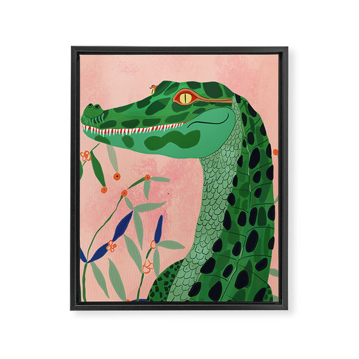Jungle Crocodile Framed Canvas Print Gallery Image 1